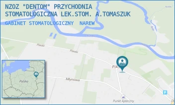 GABINET STOMATOLOGICZNY - NZOZ "DENTOM" PRZYCHODNIA STOMATOLOGICZNA LEK.STOM. A.TOMASZUK - KOŚCIELNA 4,  NAREW