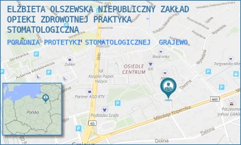 PORADNIA PROTETYKI STOMATOLOGICZNEJ - ELŻBIETA OLSZEWSKA NIEPUBLICZNY ZAKŁAD OPIEKI ZDROWOTNEJ PRAKTYKA STOMATOLOGICZNA - 0S. CENTRUM 27/16P,  GRAJEWO