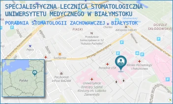 PORADNIA STOMATOLOGII ZACHOWAWCZEJ - SPECJALISTYCZNA LECZNICA STOMATOLOGICZNA UNIWERSYTETU MEDYCZNEGO W BIAŁYMSTOKU - M. SKŁODOWSKIEJ-CURIE 24A,  BIAŁYSTOK