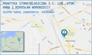 ZESPÓŁ SZKÓŁ ZAWODOWYCH - PRAKTYKA STOMATOLOGICZNA S.C. LEK. STOM. ANNA I MIROSŁAW WORONIECCY - 3-GO MAJA 25/LOK. 31,  HAJNÓWKA