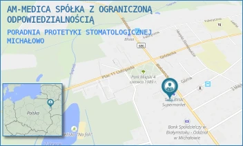 PORADNIA PROTETYKI STOMATOLOGICZNEJ - AM-MEDICA SPÓŁKA Z OGRANICZONĄ ODPOWIEDZIALNOŚCIĄ - BIAŁOSTOCKA 20A,  MICHAŁOWO