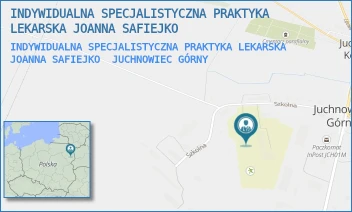 INDYWIDUALNA SPECJALISTYCZNA PRAKTYKA LEKARSKA JOANNA SAFIEJKO - INDYWIDUALNA SPECJALISTYCZNA PRAKTYKA LEKARSKA JOANNA SAFIEJKO - SZKOLNA 5,  JUCHNOWIEC GÓRNY