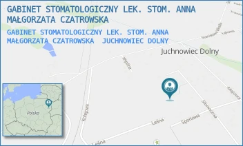 GABINET STOMATOLOGICZNY LEK. STOM. ANNA MAŁGORZATA CZATROWSKA - GABINET STOMATOLOGICZNY LEK. STOM. ANNA MAŁGORZATA CZATROWSKA - SŁONECZNA 19,  JUCHNOWIEC DOLNY