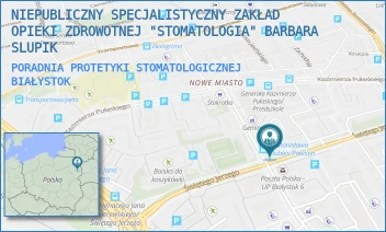 PORADNIA PROTETYKI STOMATOLOGICZNEJ - NIEPUBLICZNY SPECJALISTYCZNY ZAKŁAD OPIEKI ZDROWOTNEJ "STOMATOLOGIA" BARBARA SLUPIK - ŚWIĘTEGO JERZEGO 22,  BIAŁYSTOK