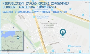 GABINET STOMATOLOGICZNY - BEŁZY - NIEPUBLICZNY ZAKŁAD OPIEKI ZDROWOTNEJ EURODENT AGNIESZKA CIMOCHOWSKA - WŁADYSŁAWA BEŁZY 3/38,  BIAŁYSTOK