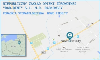 PORADNIA STOMATOLOGICZNA - NIEPUBLICZNY ZAKŁAD OPIEKI ZDROWOTNEJ "RAD-DENT" S.C. M.R. RADŁOWSCY - GŁÓWNA 6,  NOWE PIEKUTY