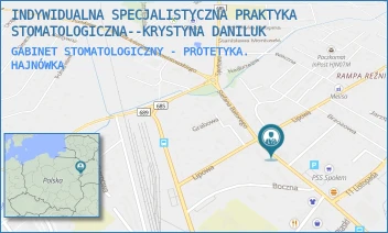 GABINET STOMATOLOGICZNY - PROTETYKA. - INDYWIDUALNA SPECJALISTYCZNA PRAKTYKA STOMATOLOGICZNA--KRYSTYNA DANILUK - STEFANA BATOREGO 34/44,  HAJNÓWKA