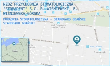 PORADNIA STOMATOLOGICZNA - STAROGARD GDAŃSKI - NZOZ PRZYCHODNIA STOMATOLOGICZNA "STOMADENT" S.C. R. WIŚNIEWSKI, E. WIŚNIEWSKA-GÓRSKA - UL. GEN. WŁADYSŁAWA ANDERSA 43,  STAROGARD GDAŃSKI