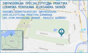 GABINET STOMATOLOGICZNY INDYWIDUALNA SPECJALISTYCZNA PRAKTYKA LEKARSKA LEK.STOM.MIROSŁAWA SKOREK - INDYWIDUALNA SPECJALISTYCZNA PRAKTYKA LEKARSKA MIROSŁAWA ALEKSANDRA SKOREK - UL. WIDOKOWA 6,  PRUSZCZ GDAŃSKI