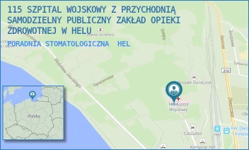 PORADNIA STOMATOLOGICZNA - 115 SZPITAL WOJSKOWY Z PRZYCHODNIĄ SAMODZIELNY PUBLICZNY ZAKŁAD OPIEKI ZDROWOTNEJ W HELU - UL. BOCZNA 10,  HEL