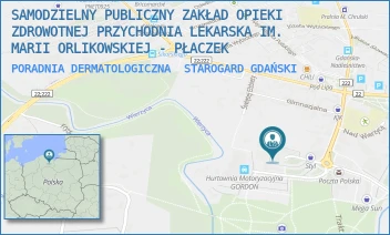 PORADNIA DERMATOLOGICZNA - SAMODZIELNY PUBLICZNY ZAKŁAD OPIEKI ZDROWOTNEJ PRZYCHODNIA LEKARSKA IM. MARII ORLIKOWSKIEJ - PŁACZEK - UL. GEN. JÓZEFA HALLERA 21,  STAROGARD GDAŃSKI