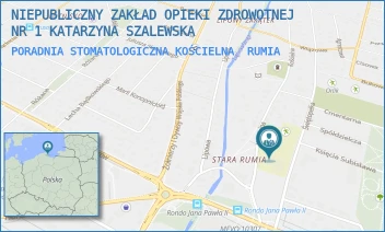 PORADNIA STOMATOLOGICZNA KOŚCIELNA - NIEPUBLICZNY ZAKŁAD OPIEKI ZDROWOTNEJ NR 1 KATARZYNA SZALEWSKA - UL. KOŚCIELNA 6,  RUMIA