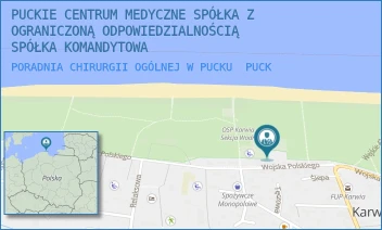PORADNIA CHIRURGII OGÓLNEJ W PUCKU - PUCKIE CENTRUM MEDYCZNE SPÓŁKA Z OGRANICZONĄ ODPOWIEDZIALNOŚCIĄ SPÓŁKA KOMANDYTOWA - UL. WOJSKA POLSKIEGO 22,  PUCK