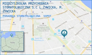 PORADNIA STOMATOLOGICZNA - MIĘDZYSZKOLNA PRZYCHODNIA STOMATOLOGICZNA S.C L.ŻYWICKA, M. ŻYWICKA - UL. KSIĄŻĄT POMORSKICH 16,  SOPOT