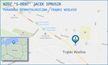 PORADNIA STOMATOLOGICZNA - NZOZ "S-DENT" JACEK SPRUSIK - UL. LUDWIKA PASTEURA 1,  TRĄBKI WIELKIE