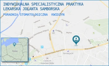 PORADNIA STOMATOLOGICZNA - INDYWIDUALNA SPECJALISTYCZNA PRAKTYKA LEKARSKA JOLANTA SAMBORSKA - UL. WARSZAWSKA 1,  KWIDZYN