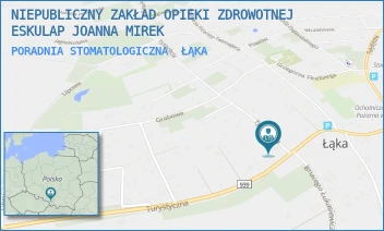 PORADNIA STOMATOLOGICZNA - NIEPUBLICZNY ZAKŁAD OPIEKI ZDROWOTNEJ ESKULAP JOANNA MIREK - UL. TYSIĄCLECIA 1,  ŁĄKA
