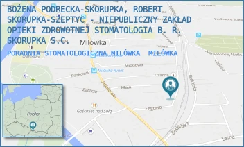 PORADNIA STOMATOLOGICZNA MILÓWKA - BOŻENA PODRECKA-SKORUPKA, ROBERT SKORUPKA-SZEPTYC - NIEPUBLICZNY ZAKŁAD OPIEKI ZDROWOTNEJ STOMATOLOGIA B. R. SKORUPKA S.C. - UL.DWORCOWA 26,  MILÓWKA