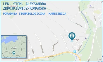 PORADNIA STOMATOLOGICZNA - LEK. STOM. ALEKSANDRA ZBROJKIEWICZ-KONARSKA - UL. ZIOŁOWA 178,  KAMESZNICA