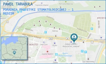 PORADNIA PROTETYKI STOMATOLOGICZNEJ - 1 - PAWEŁ TARABUŁA - AL.H.KOŁŁĄTAJA 38,  BĘDZIN