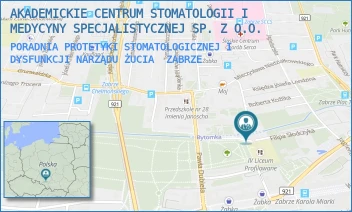 PORADNIA PROTETYKI STOMATOLOGICZNEJ I DYSFUNKCJI NARZĄDU ŻUCIA - UNIWERSYTECKIE CENTRUM STOMATOLOGII ŚLĄSKIEGO UNIWERSYTETU MEDYCZNEGO W KATOWICACH SPÓŁKA Z OGRANICZONĄ ODPOWIEDZIALNOŚCIĄ - PLAC ROMUALDA TRAUGUTTA 2,  ZABRZE