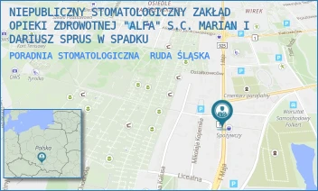 PORADNIA STOMATOLOGICZNA - NIEPUBLICZNY STOMATOLOGICZNY ZAKŁAD OPIEKI ZDROWOTNEJ "ALFA" S.C. MARIAN I DARIUSZ SPRUS W SPADKU - UL. 1 MAJA 236,  RUDA ŚLĄSKA