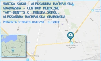 PORADNIA STOMATOLOGICZNA - MONIKA SOKÓŁ, ALEKSANDRA RACHFALSKA- GRABOWSKA - CENTRUM MEDYCZNE "ART-DENT"S.C. MONIKA SOKÓŁ, ALEKSANDRA RACHFALSKA-GRABOWSKA - UL. BŁONIE 13,  GLIWICE