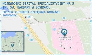 ODDZIAŁ CHIRURGII SZCZĘKOWO-TWARZOWEJ - WOJEWÓDZKI SZPITAL SPECJALISTYCZNY NR 5 IM. ŚW. BARBARY W SOSNOWCU - UL. PLAC MEDYKÓW 1,  SOSNOWIEC