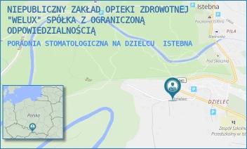 PORADNIA STOMATOLOGICZNA NA DZIELCU - NIEPUBLICZNY ZAKŁAD OPIEKI ZDROWOTNEJ "WELUX" SPÓŁKA Z OGRANICZONĄ ODPOWIEDZIALNOŚCIĄ - UL. ISTEBNA 695,  ISTEBNA
