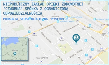PORADNIA STOMATOLOGICZNA - NIEPUBLICZNY ZAKŁAD OPIEKI ZDROWOTNEJ "CZWÓRKA" SPÓŁKA Z OGRANICZONĄ ODPOWIEDZIALNOŚCIĄ - UL. STANISŁAWA WYSPIAŃSKIEGO 19,  MYSŁOWICE