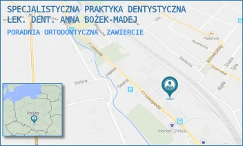 PORADNIA ORTODONTYCZNA - SPECJALISTYCZNA PRAKTYKA DENTYSTYCZNA LEK. DENT. ANNA BOŻEK-MADEJ - UL. 11 LISTOPADA 2-4,  ZAWIERCIE