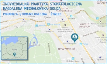 PORADNIA STOMATOLOGICZNA - INDYWIDUALNA PRAKTYKA STOMATOLOGICZNA  MAGDALENA MICHAŁOWSKA-GOŁDA - UL. AL. PIŁSUDSKIEGO 50,  ŻYWIEC