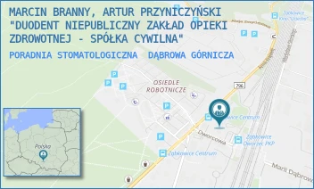 PORADNIA STOMATOLOGICZNA - NIEPUBLICZNY ZAKŁAD OPIEKI ZDROWOTNEJ DUODENT SPÓŁKA Z OGRANICZONĄ ODPOWIEDZIALNOŚCIĄ - DWORCOWA 9,  DĄBROWA GÓRNICZA