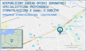 PORADNIA STOMATOLOGICZNA - NIEPUBLICZNY ZAKŁAD OPIEKI ZDROWOTNEJ SPECJALISTYCZNA PRZYCHODNIA STOMATOLOGICZNA E &amp; S SOBCZYK - AL. POKOJU  14/35,  CZĘSTOCHOWA