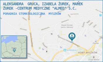 PORADNIA STOMATOLOGICZNA - ALEKSANDRA  GRUCA, IZABELA ŻUREK, MAREK ŻUREK -CENTRUM MEDYCZNE "ALMED" S.C. - UL. STRAŻACKA 48,  MYSZKÓW