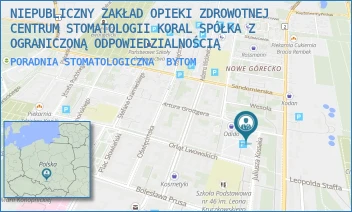 PORADNIA STOMATOLOGICZNA - NIEPUBLICZNY ZAKŁAD OPIEKI ZDROWOTNEJ CENTRUM STOMATOLOGII KORAL SPÓŁKA Z OGRANICZONĄ ODPOWIEDZIALNOŚCIĄ - PL. WOJSKA POLSKIEGO 9,  BYTOM