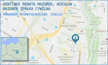 PORADNIA STOMATOLOGICZNA - DENTINUS RENATA MAZUREK, WIESŁAW MAZUREK SPÓŁKA CYWILNA - STEFANA OKRZEI 25-526/40E 1,  KIELCE