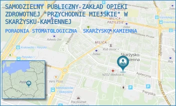 PORADNIA STOMATOLOGICZNA - SAMODZIELNY PUBLICZNY ZAKŁAD OPIEKI ZDROWOTNEJ "PRZYCHODNIE MIEJSKIE" W SKARŻYSKU-KAMIENNEJ - APTECZNA 7,  SKARŻYSKO-KAMIENNA