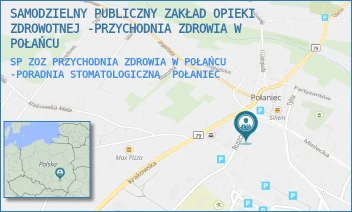 SP ZOZ PRZYCHODNIA ZDROWIA W POŁAŃCU -PORADNIA STOMATOLOGICZNA - SAMODZIELNY PUBLICZNY ZAKŁAD OPIEKI ZDROWOTNEJ -PRZYCHODNIA ZDROWIA W POŁAŃCU - RUSZCZAŃSKA 3,  POŁANIEC