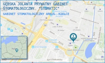 GABINET STOMATOLOGICZNY ARKUS - GĘBSKA JOLANTA PRYWATNY GABINET STOMATOLOGICZNY  "STOMATIC" - IGNACEGO PADEREWSKIEGO 4A/7,  KIELCE