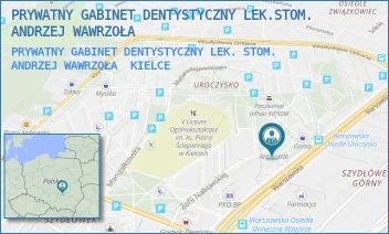 PRYWATNY GABINET DENTYSTYCZNY LEK. STOM. ANDRZEJ WAWRZOŁA - PRYWATNY GABINET DENTYSTYCZNY LEK.STOM. ANDRZEJ WAWRZOŁA - WARSZAWSKA 147,  KIELCE