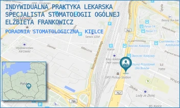 PORADNIA STOMATOLOGICZNA - INDYWIDUALNA PRAKTYKA LEKARSKA SPECJALISTA STOMATOLOGII OGÓLNEJ ELŻBIETA FRANKOWICZ - ŻELAZNA 35/403,  KIELCE