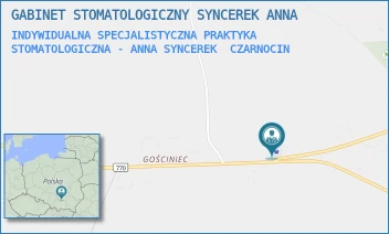 INDYWIDUALNA SPECJALISTYCZNA PRAKTYKA STOMATOLOGICZNA - ANNA SYNCEREK - GABINET STOMATOLOGICZNY SYNCEREK ANNA - CZARNOCIN 125,  CZARNOCIN