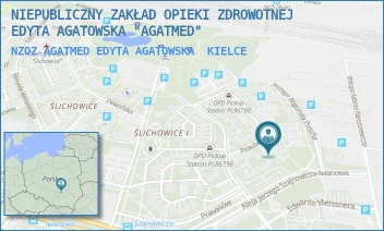 NZOZ AGATMED EDYTA AGATOWSKA - NIEPUBLICZNY ZAKŁAD OPIEKI ZDROWOTNEJ EDYTA AGATOWSKA "AGATMED" - PUSCHA 3,  KIELCE
