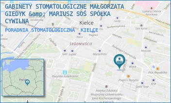 PORADNIA STOMATOLOGICZNA - GABINETY STOMATOLOGICZNE MAŁGORZATA GIEDYK &amp; MARIUSZ SOŚ SPÓŁKA CYWILNA - HIPOTECZNA 3/1,  KIELCE