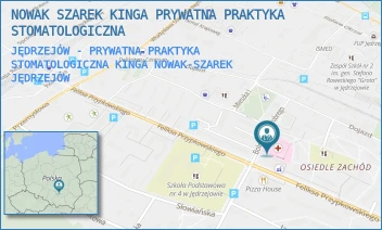 JĘDRZEJÓW - PRYWATNA PRAKTYKA STOMATOLOGICZNA KINGA NOWAK-SZAREK - NOWAK SZAREK KINGA PRYWATNA PRAKTYKA STOMATOLOGICZNA - BOLESŁAWA CHROBREGO 4/-,  JĘDRZEJÓW