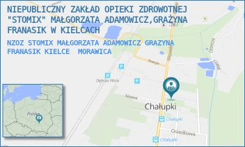 NZOZ STOMIX MAŁGORZATA ADAMOWICZ GRAZYNA FRANASIK KIELCE - NIEPUBLICZNY ZAKŁAD OPIEKI ZDROWOTNEJ "STOMIX" MAŁGORZATA ADAMOWICZ,GRAŻYNA FRANASIK W KIELCACH - KIELECKA 6,  MORAWICA