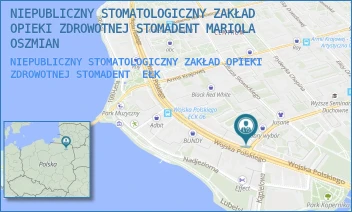 NIEPUBLICZNY STOMATOLOGICZNY ZAKŁAD OPIEKI ZDROWOTNEJ STOMADENT - NIEPUBLICZNY STOMATOLOGICZNY ZAKŁAD OPIEKI ZDROWOTNEJ STOMADENT MARIOLA OSZMIAN - KOŚCIUSZKI 1,  EŁK