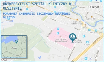 PORADNIA CHIRURGII SZCZĘKOWO-TWARZOWEJ - UNIWERSYTECKI SZPITAL KLINICZNY W OLSZTYNIE - ALEJA WARSZAWSKA 30,  OLSZTYN