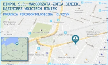 PORADNIA PERIODONTOLOGICZNA - BINPOL S.C. MAŁGORZATA ZOFIA BINIEK, KAZIMIERZ WOJCIECH BINIEK - PARTYZANTÓW 80,  OLSZTYN
